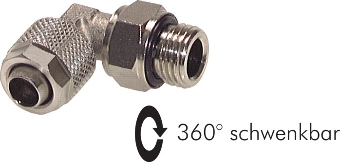 Exemplary representation: CK angular hose swivel joint with cylindrical thread